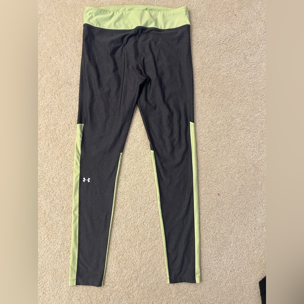 Under Armour Women's Leggings in Black with Lime Accents